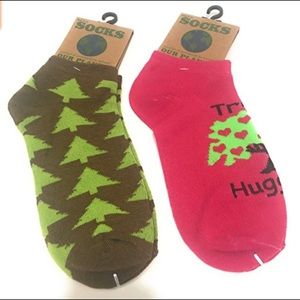 Tree Hugger Socks 2 Pair One Size